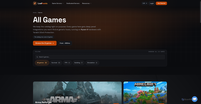 Security scan screenshot of https://loafhosts.com/games