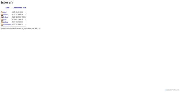 Security scan screenshot of https://de.ports.ubuntu.com