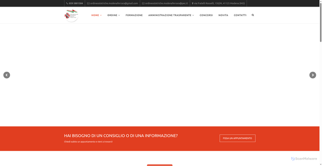 Security scan screenshot of https://www.ordineostetrichemodena.it/