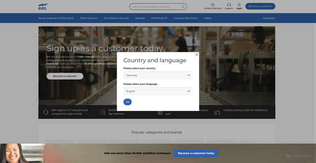 Security scan screenshot of https://www.eetgroup.com