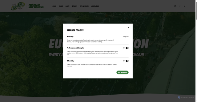 Security scan screenshot of https://www.eugenemarathon.com/