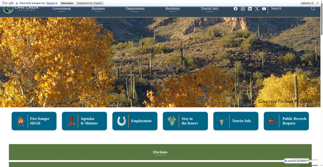Security scan screenshot of https://cavecreekaz.gov/