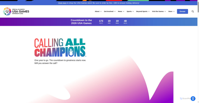 Security scan screenshot of https://2026specialolympicsusagames.org/