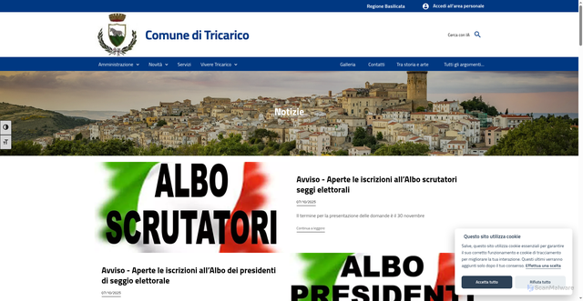 Security scan screenshot of https://www.comune.tricarico.mt.it/