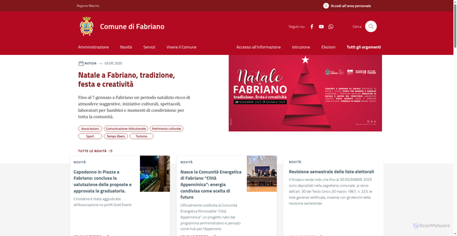 Security scan screenshot of https://comune.fabriano.an.it/