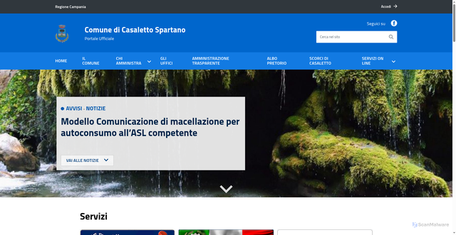 Security scan screenshot of https://www.comune.casalettospartano.sa.it/