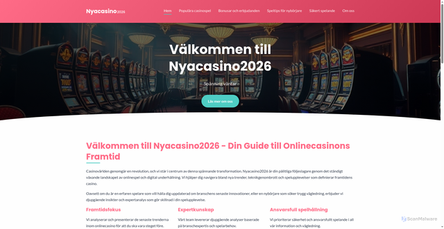 Security scan screenshot of https://nyacasino2028.se