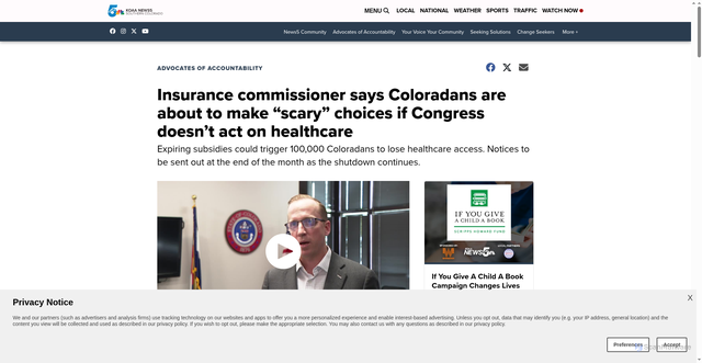 Security scan screenshot of https://www.koaa.com/advocates-of-accountability/insurance-commissioner-says-coloradans-are-about-to-make-scary-choices-if-congress-doesnt-act-on-healthcare