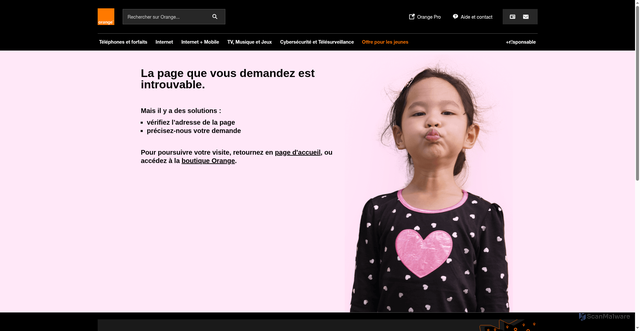 Security scan screenshot of https://sso.orange.fr
