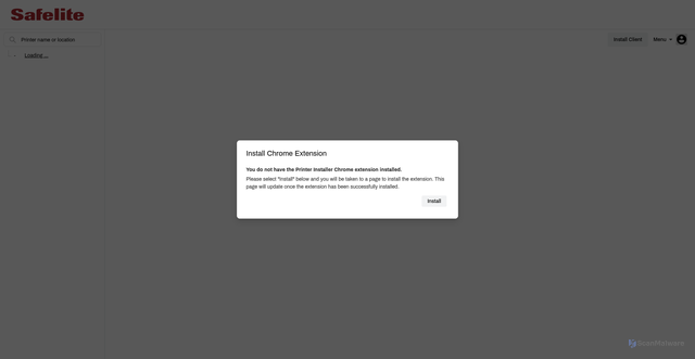 Security scan screenshot of https://safelite.printercloud.com
