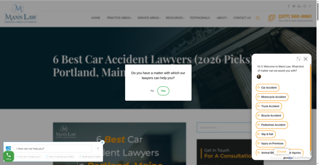 Security scan screenshot of https://www.mannlawllc.com/best-car-accident-lawyers-portland/