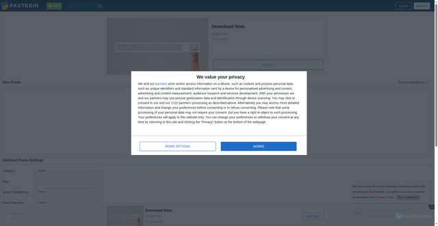 Security scan screenshot of https://pastebin.com