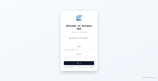 Security scan screenshot of https://eutopiahub.com/
