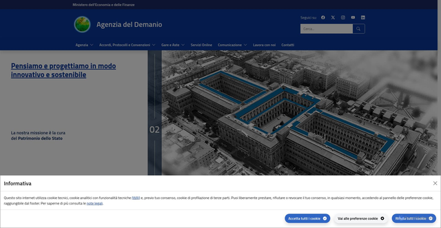 Security scan screenshot of https://www.agenziademanio.it/it/