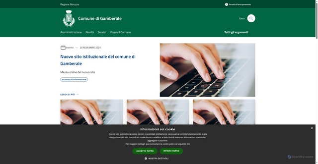 Security scan screenshot of https://www.comune.gamberale.ch.it/it