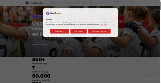 Security scan screenshot of https://grantthornton.be