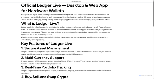 Security scan screenshot of https://startedledg.wixstudio.com/us-en