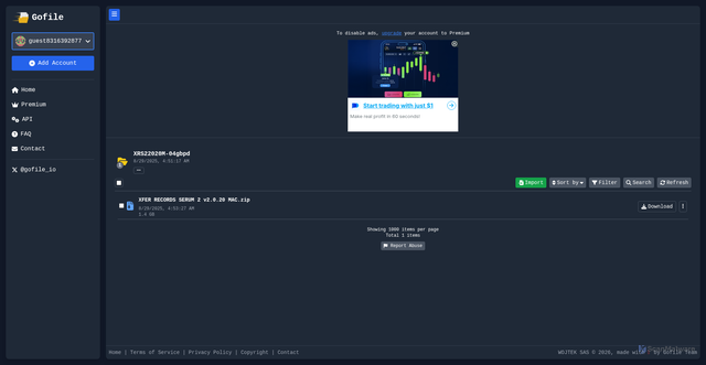 Security scan screenshot of https://gofile.io/d/04gbpd