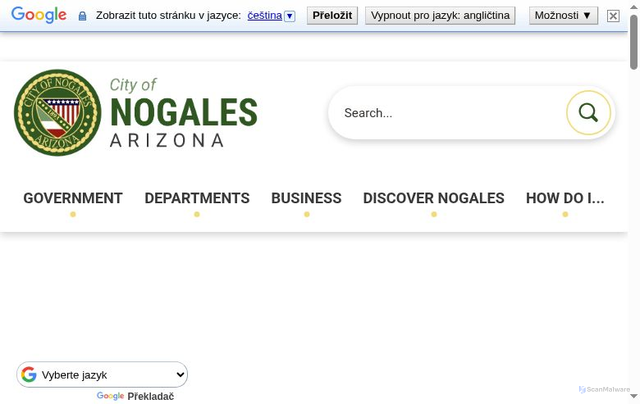 Security scan screenshot of https://www.nogalesaz.gov/