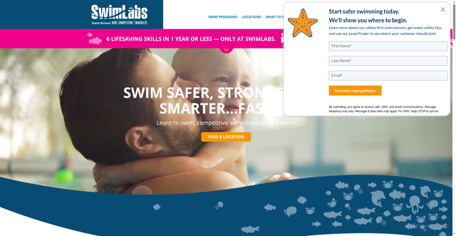 Security scan screenshot of http://www.swimlabs.com/