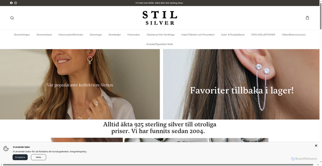 Security scan screenshot of https://stilsilver.se