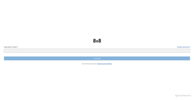 Security scan screenshot of https://admin.8x8.com