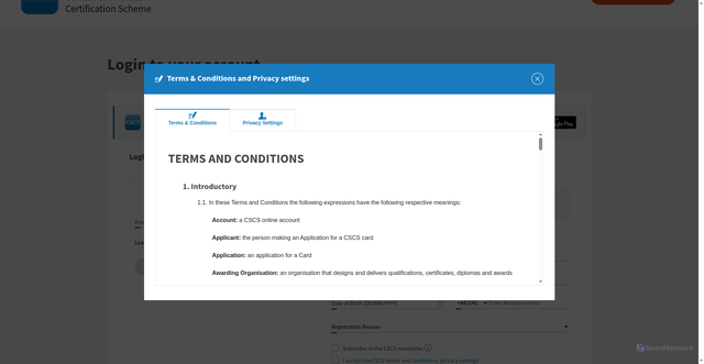 Security scan screenshot of https://cscsonline.uk.com