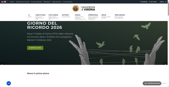 Security scan screenshot of https://www.univr.it/it/home