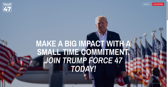 Security scan screenshot of https://trumpforce47.com/