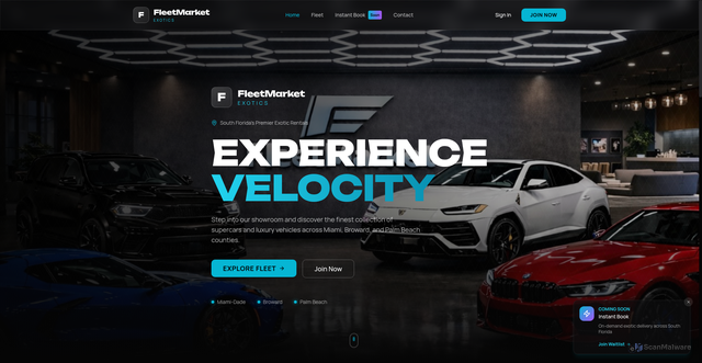 Security scan screenshot of https://fleetmarketexotics.com/