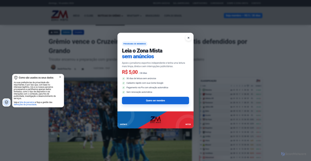Security scan screenshot of https://zonamista.com.br/gremio-vence-o-cruzeiro-por-3x1-com-dois-penaltis-defendidos-por-grando/