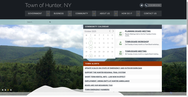 Security scan screenshot of https://townofhunterny.gov/