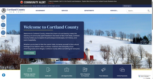 Security scan screenshot of https://cortlandcountyny.gov/