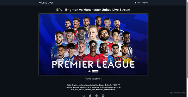 Security scan screenshot of https://checkout.sas.ac.uk/aow/video/video-man-u-v-brighton-lie-en-zf4dl.html
