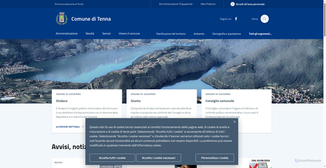 Security scan screenshot of https://comune.tenna.tn.it
