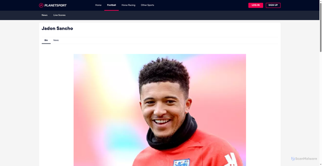 Security scan screenshot of https://www.planetsport.com/soccer/jadon-sancho