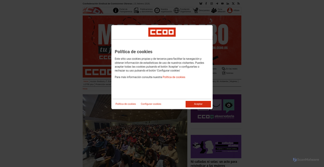 Security scan screenshot of https://ccoo.es