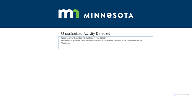 Security scan screenshot of https://mnbenefits.mn.gov/