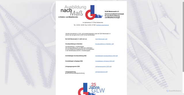 Security scan screenshot of http://www.glw-westerwald.de