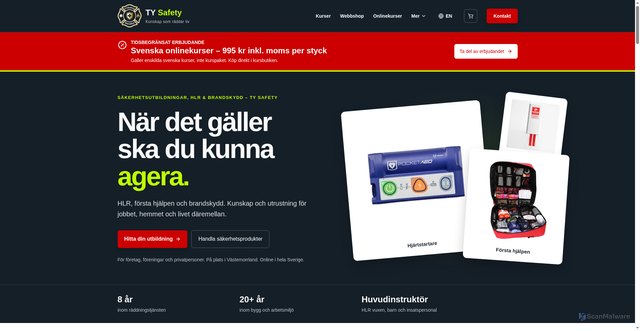 Security scan screenshot of https://tysaftey.se