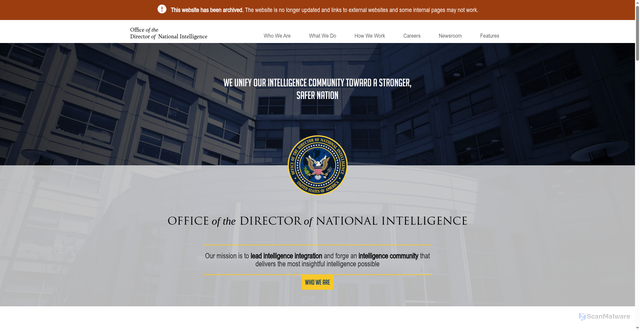 Security scan screenshot of https://archive.dni.gov/