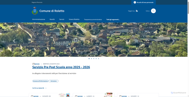 Security scan screenshot of https://www.comune.roletto.to.it/