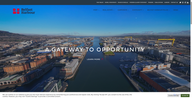 Security scan screenshot of https://www.belfast-harbour.co.uk/
