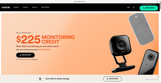 Security scan screenshot of https://assets.vivint.com