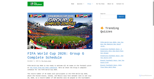 Security scan screenshot of https://thefootydesk.com/blogs/fifa-wc-2026/fifa-world-cup-2026-group-g-complete-schedule/