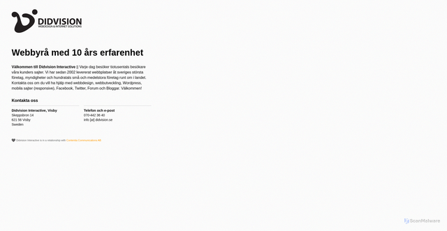 Security scan screenshot of https://didvision.se