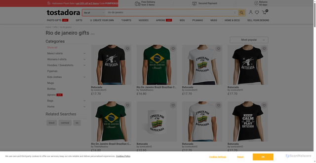 Security scan screenshot of https://www.tostadora.co.uk/web/rio-de-janeiro/1319598