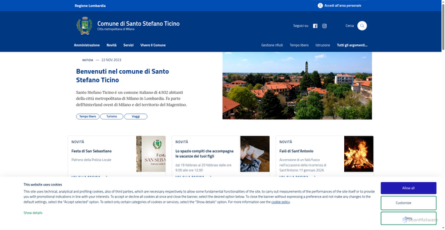 Security scan screenshot of https://comune.santostefanoticino.mi.it/