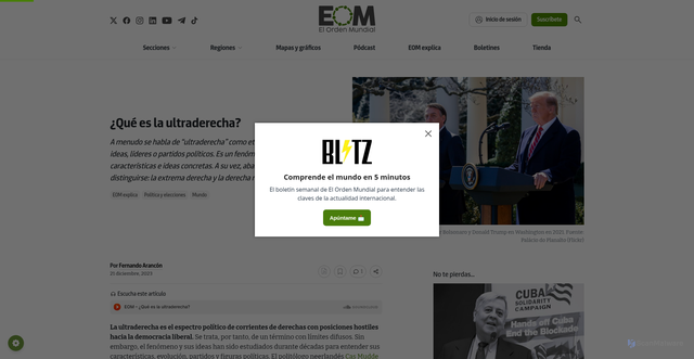 Security scan screenshot of https://elordenmundial.com/que-es-ultraderecha/