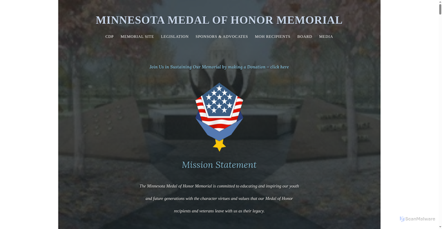 Security scan screenshot of https://minnesotamedalofhonormemorial.org/